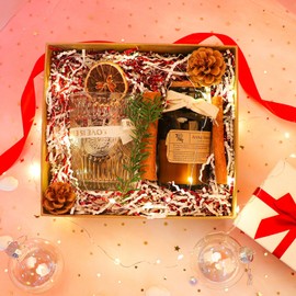 Ottwlli 150 Grams Red & White Crinkle Cut Paper Shred Filler Metallic Iridescent Gift Boxes Filler Gift Wrapping Gift Basket Filler for Gift Wrapping & Basket Filling Easter Grass-Red & White