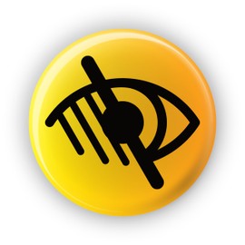 Blind Blindess Partially Sighted Impaired Vision Symbo (01) - Hidden Disability Awareness - Pin Button Badge Sunflower - 45mm