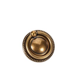 skohom 2 Pack Ring pulls,2" Antique Ring Drawer pulls,Ring Cabinet Cupboard pulls with Round Plate,Drawer Ring pulls (Antique Brass)