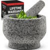 PriorityChef Large Mortar and Pestle Set, Heavy Duty Natural Granite,