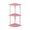 Furinno TURN-N-TUBE Corner Shelf, 3-Tier Corner Bookshelf, Display Storage Shelves