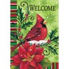 Welcome Red Cardinal Winter Christmas Decorative 28" x 40" Outdoor