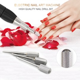 Rolabling Round Head Alloy Nail Drill Bit Manicure Drilling for Nail Gel Polish Removal Nail Accessories Tool (Fine)