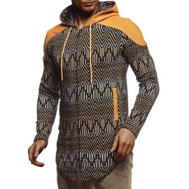 Leif Nelson LN8332 Jacket with Hood Men's Long Casual Black Transition Jacket Hoodie for Men - s