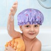 TIESOME Kids Shower Caps, 2 PCS Pink & Purple Waterproof