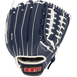 Zett BDG2012V Catchball Gloves, For Beginners, Shock Absorbing Pad Included, 11.5 Inches (Elementary School Students~), Right Throw, Blue
