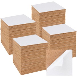 HEIHAK - 200 Hojas de Corcho Autoadhesivas 10x10 cm, Láminas Cuadradas de 1 mm para Manualidades y Decoración del Hogar
