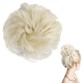 OUDQFCJ Haarteil Mit Gummiband, Groß Dutt Haarteil Blond Gelockt Haargummi Mit Haaren Dutt Haargummi, Hochsteckfrisuren Haarverlängerung Messy Bun Haarteile für Damen Mädchen Pferdeschwanz