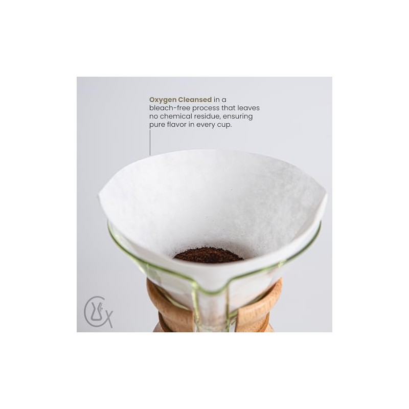 Chemex Filtros de café, 100 unidades, bond, Cuadrado, Transparente, 1