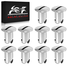 VPZMT .500 Grip 7/16" Aluminum Button Oval Head Turn Quarter Dzus Fasteners, 10 Pcs-Chrome