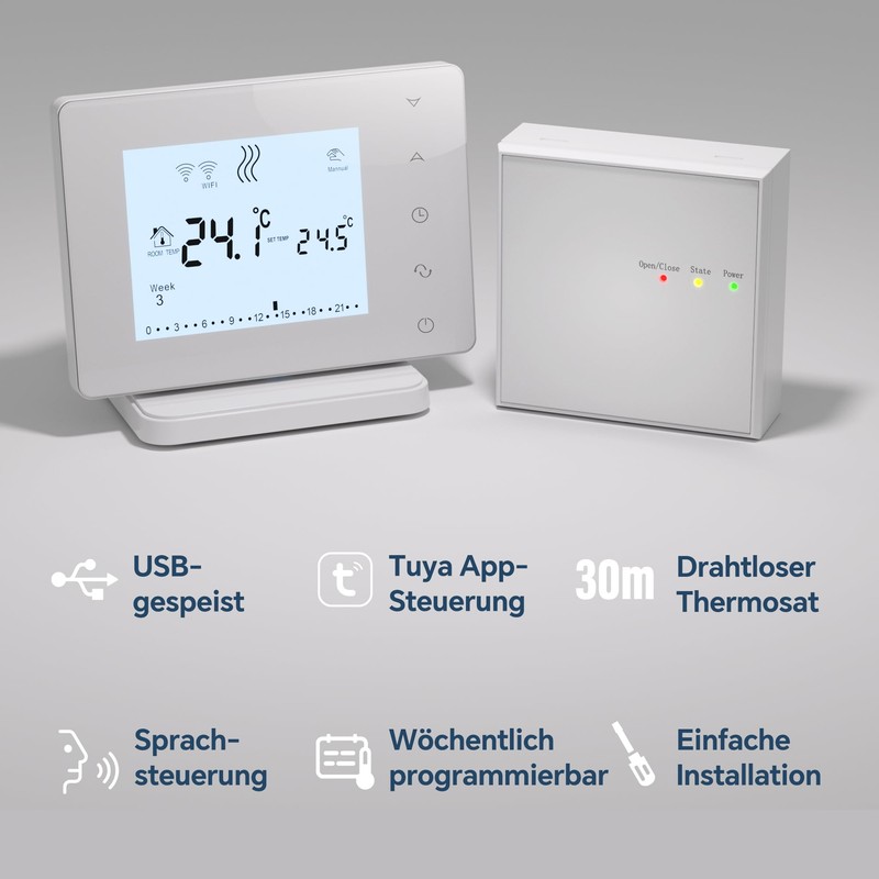 Beok Smart Thermostat for Gas Boiler, RF and WiFi Controlled