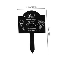 BESPORTBLE Cemetery Memorial Acrylic Grave Stake for Garden Decor Lightweight Remembrance Plaque Marker for Loved and Easy to Install Decoration Grave Stake Ornament