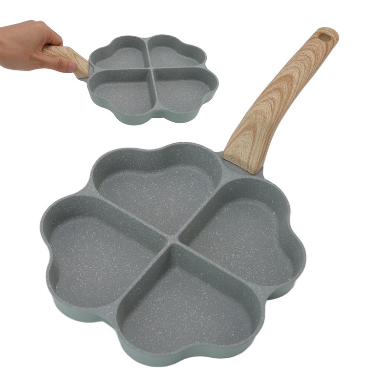 Egg Frying Pan Nonstick Heart Shaped 4 Cup Uniform Heating