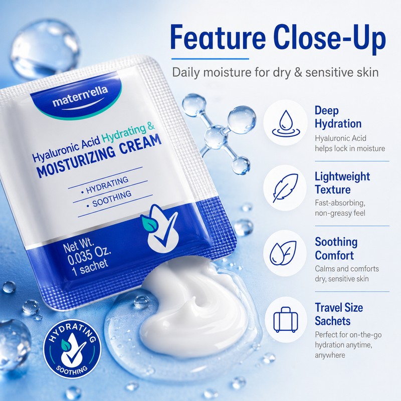 Hyaluronic Acid Moisturizer Sachets for Daily Hydration – Travel Size