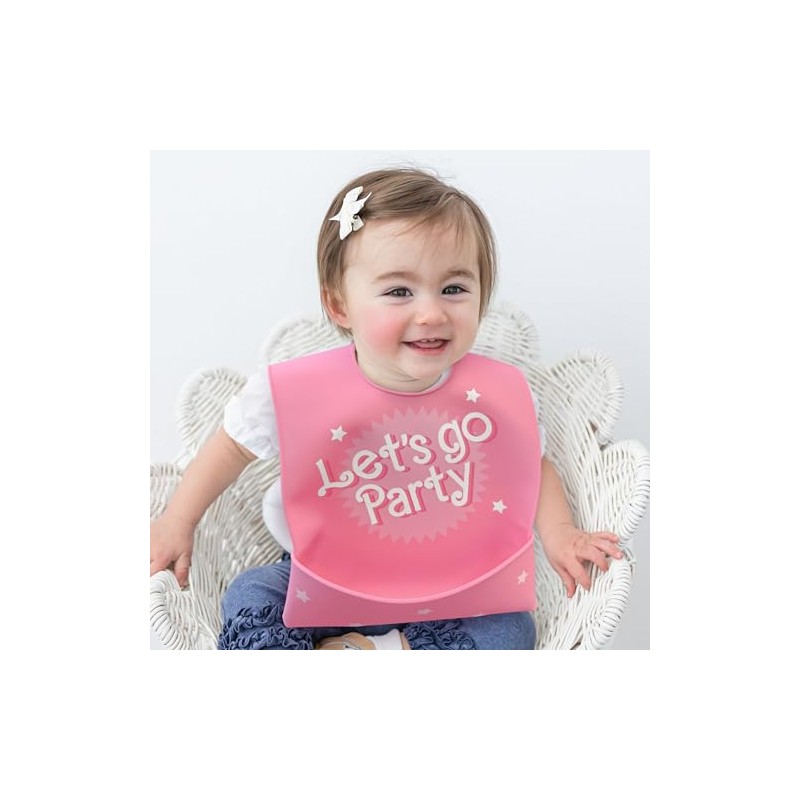 Neat Solutions Let's Go Party Fold-Down Crumcatcher Bib, 6+ Months,