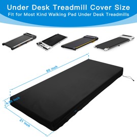 Xxerciz Walking Pad Cover, Oxford Under Desk Treadmill Cover, Waterproof Dust-Proof Protective Treadmill Cover with Drawstring for Home Treadmill Office Under Desk (50 * 21 * 4.6 Inch), Black