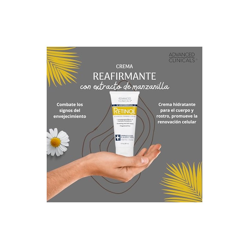 ADVANCED CLINICALS CREMA REAFIRMANTE CON RETINOL ANTI-EDAD CON TE VERDE