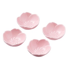 CLAY TONIC Claytonic 4 PC- Pink Cherry Blossom Porcelain Sauce Dish, Seasoning Dish, Sushi Soy Dipping Bowl, Appetizer Plates, Serving Dish for Kitchen Home (Set of 4, Pink)…