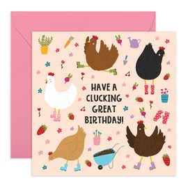 Central 23 Funny Birthday Card - 'CLUCKING GREAT BIRTHDAY, CHICKENS!' - Perfect for Celebrating with Humor and a Fun Twist - Ideal for Friends Family Pals Mates Chicken Lovers - Comes With Stickers
