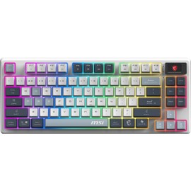MSI Forge GK600 TKL Wireless Sky - Mechanical Linear SWITCHES - Dye-Sublimated PBT Keycaps, Anti-Slip Base, RGB LED, USB 2.0, Bluetooth, 2.4 GHz - Tenkeyless