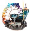 ZONSUSE Ceramic Lake Waterfall Incense Burner, 7 Chakra Crystal Tree