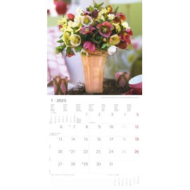 Alpha Edition - Flowers 2025 Brochure Calendar, 30 x 30 cm, Wall Calendar with Space for Notes and Appointments, High-Quality Picture Motifs, Moon Phases, Monthly Overview and Holiday Dates DE/AT/CH