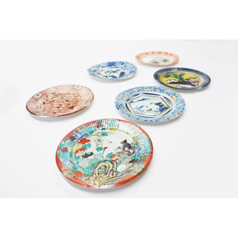 Kutani Paper Plates (6 Types, 10 Sets Total, 60 Pieces),