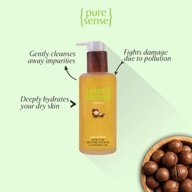 PureSense Macadamia Moisture Restore Shower Cleansing Oil - Sulphate & Paraben Free (200ml)