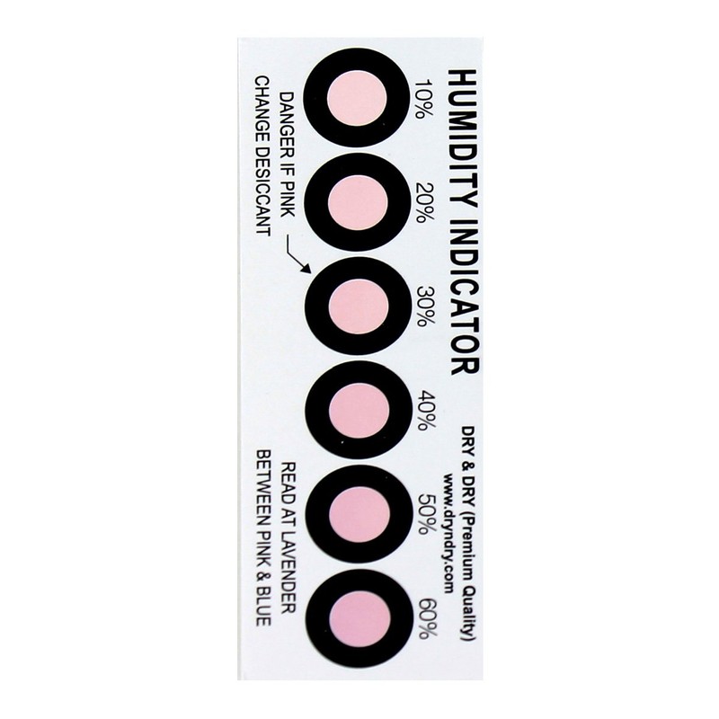 Dry & Dry Humidity Indicator Cards 50 Pack(Reusable) - 10-60%