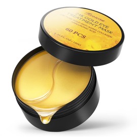 Fivewan Parches Para Debajo De Los Ojos De Oro 24K - 60 Pzas Mascarilla Para Ojos Oro Puro Colágeno Antienvejecimiento Ácido Hialurónico Mascarilla