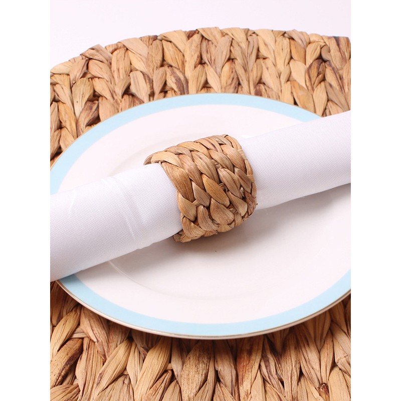 Natural Bamboo Straw Napkin Buckle Twine Napkin Corn Husk Napkin