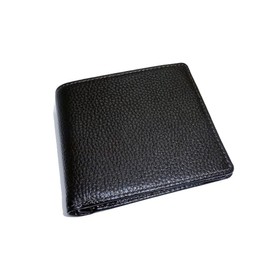 Leather Workmanship Yanaka Bi-Fold Wallet, Cowhide Leather, Medium Verapas Window 188, Black