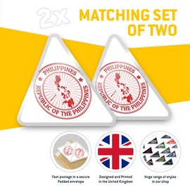2 x Triangle Stickers 10 cm - Republic of The Philippines Travel Map Fun Decals for Laptops,Tablets,Luggage,Scrap Booking,Fridges #4503