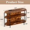 Vinyl Record Player Stand with Power Outlets, 43.3" Mid Century