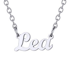 U7 Women's Name Necklace Stainless Steel / 18 Carat Gold-Plated General Name Pendant Necklace 45 + 5 cm Clavicle Chain Name Necklace for Women Girls, Stainless Steel, No Gemstone