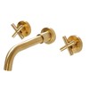 SITGES Gold Bathroom Faucet, Double Handle Wall Mount Bathroom Sink