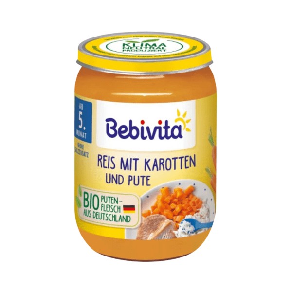 Bebivita Menü Reis mit Karotten und Pute ab dem 5. Monat 190 g