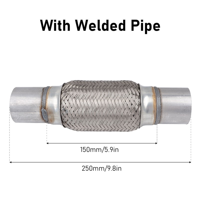 Car Exhaust Pipe 50 X 250mm Welding Free Stainless Steel