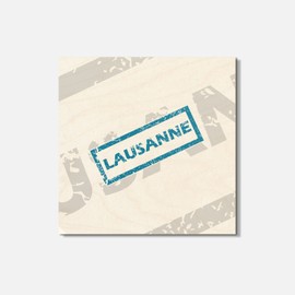Unbranded LaUSAnne Grunge Travel 4'' X 4'' Square Wooden Coaster