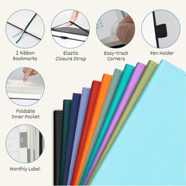 BEZEND Pocket Calendar 2026 Weekly and Monthly Planner, 3.5" x 6" Small 12-Month Agenda (Jan-Dec 26) Daily Appointment, Notes, Storage Pocket, Pen Holder, Vegan Leather Hardcover - Blueberry