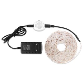 FOLGEMIR 2 m Cold White LED Bed Night Light, Flexible LED Lighting with PIR Motion Sensor Sensor, Complete Set with 12 V Power Supply, IP65 Waterproof LED Strip for Children's Beds, Hallway Furniture,