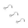 PIERCINGLINE Set of 3 925 Sterling Silver Nose Piercing |