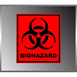 Biohazard Warning Sign Red Square Vinyl Decal Bumper Sticker 4"x4"