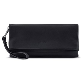 Clutch Bag Black - Expatrié “Marie” Faux Leather Womens Handbag - Vegan PU Leather Versatile Foldover Clutch Purse Messenger Shoulder Bag for Women - Elegant Clutch and Shoulder Bag in One