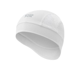 Imergo SAP Athletic Skull Cap with Mesh Ventilation, Moisture Wicking Running Hat Beanie (White)