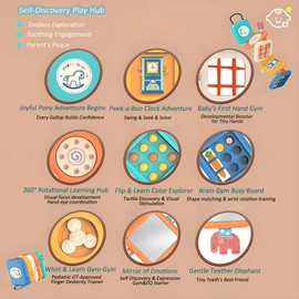 Sensory Toys Busy Board for Toddlers 1-3, Montessori-Inspired Learning Toy for 1 Year Old, Fine Motor Skills Activities , Baby Fidget Toys , Travel Toy for Airplane & Car