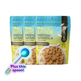 Magic Spoon Protein Granola - High Protein Granola, Keto Friendly, Low Sugar, Grain Free, Healthy Breakfast or Quick Snack (3 bags of Honey Almond)
