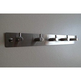 brand_quality Coat Robe Hook Hat Clothes Towel rack Unit 1-8 Hook Wall Hanger Chrome S/Steel (5 HOOK)