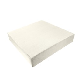 FoamRush 5" x 21" x 21" Gel Memory Foam Seat Cushion with Water Resistant Indoor/Outdoor Canvas Cream Cover with Zip, Upholstery Foam Cushion, Couch Cushion Replacement, Chair Cushion, Medium Firm