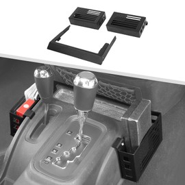 Jimen Metal Shifter Tray for JK, Upgraded 3PCS Gear Shift Console Side Storage Box Organizer Fit for Jeep Wrangler JK JKU 2011-2018, American Flag
